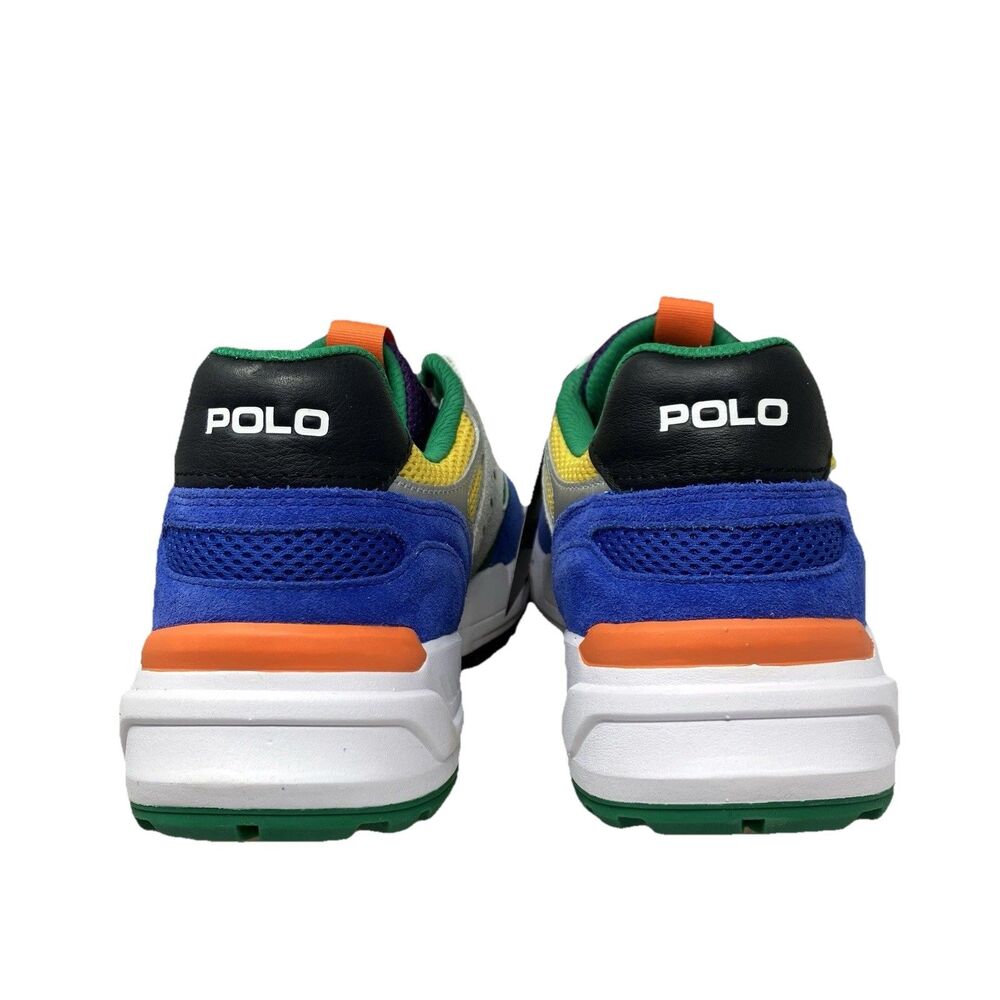Polo Ralph Lauren Sneakers Womens 12.5 Colorblock Suede Leather Lifestyle Jogger - Picture 2 of 10